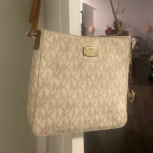 Michael Kors Beige and Brown Crossbody Bag